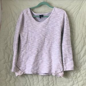 Cynthia Rowley cream sweater w/lace, S